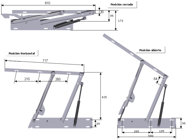 Bisagra cama elevable